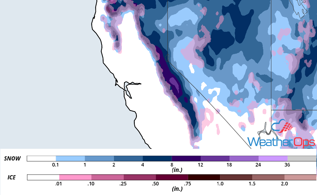 Snow Accumulation for November 30-December 1, 2018