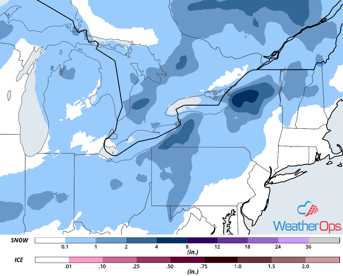 Snow Accumulation for Thursday, December 6, 2018