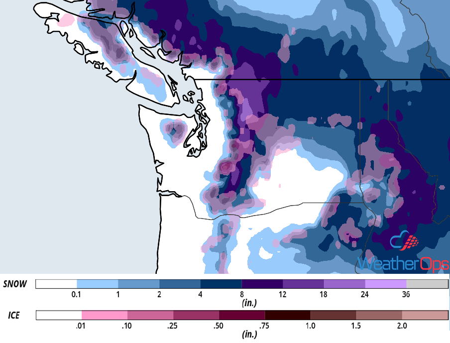 Snow Accumulation for January 22-23, 2019