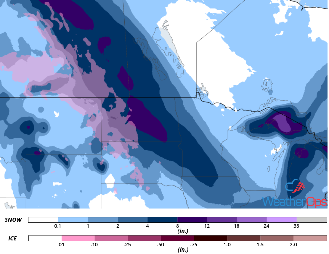Snow Accumulation for January 26-27, 2019