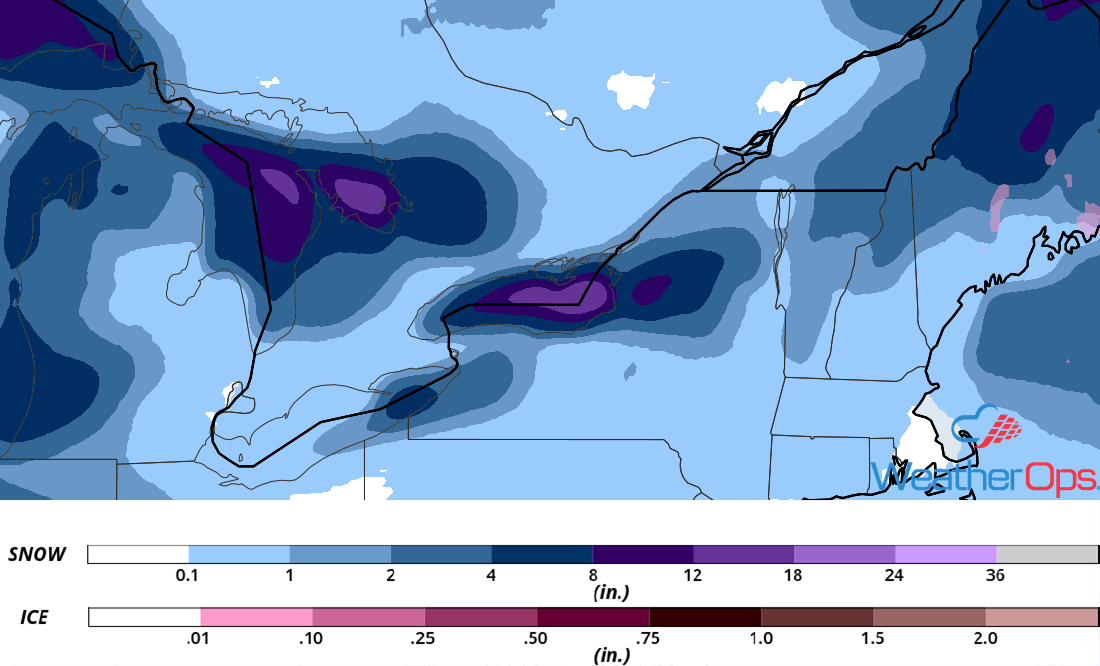 Snow Accumulation for January 30-31, 2019