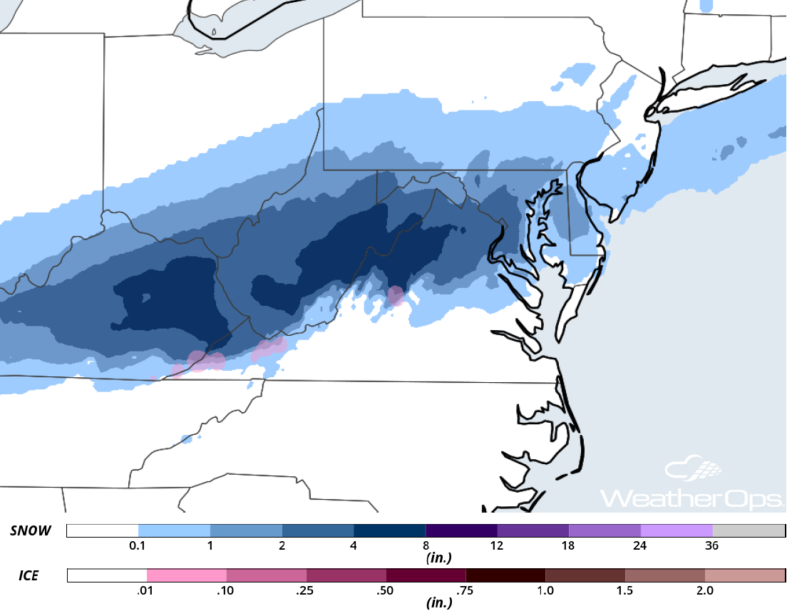 Snow Accumulation for Saturday, April 7, 2018