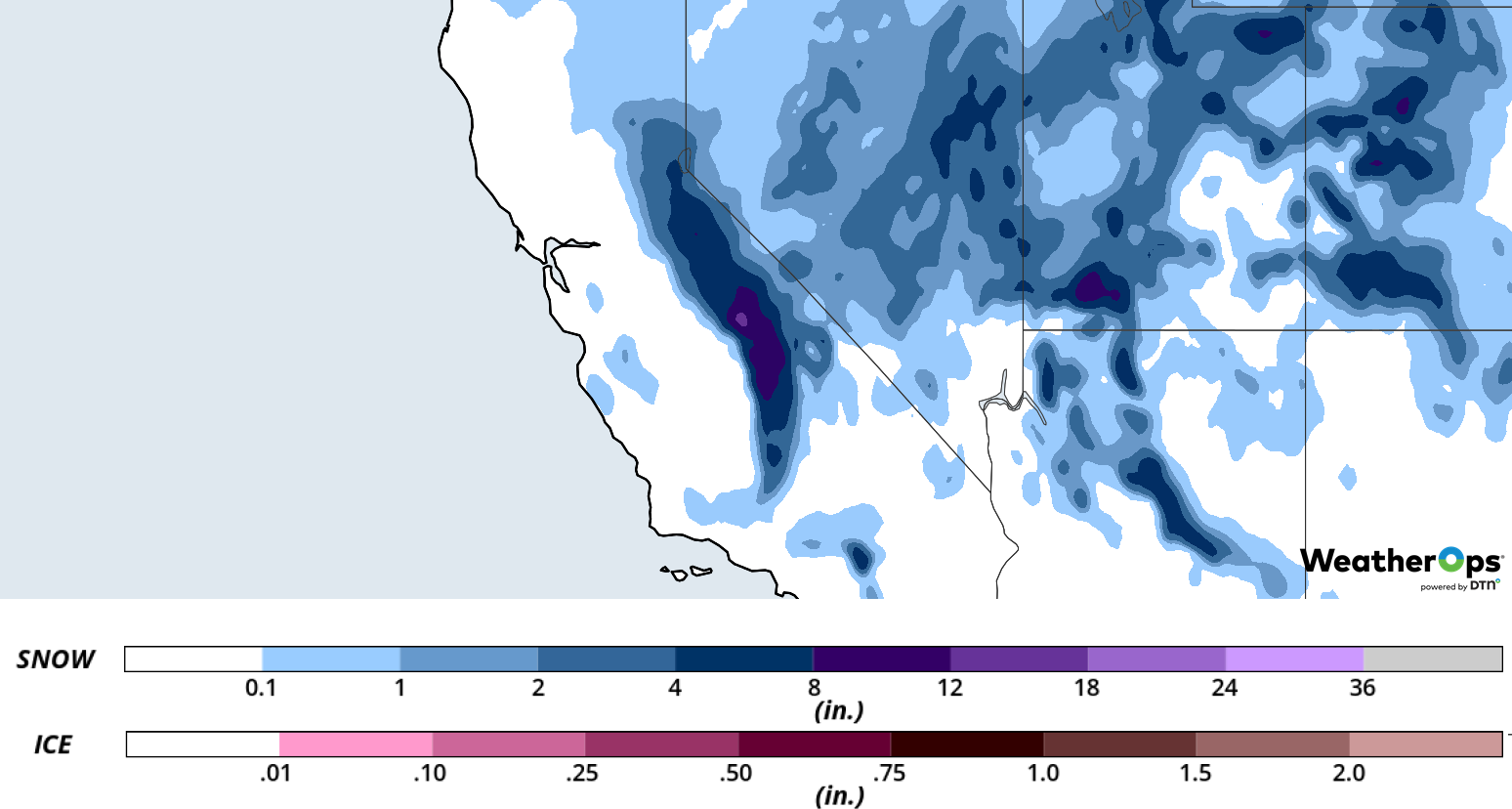 Snow Accumulation for Tuesday, February 5, 2019