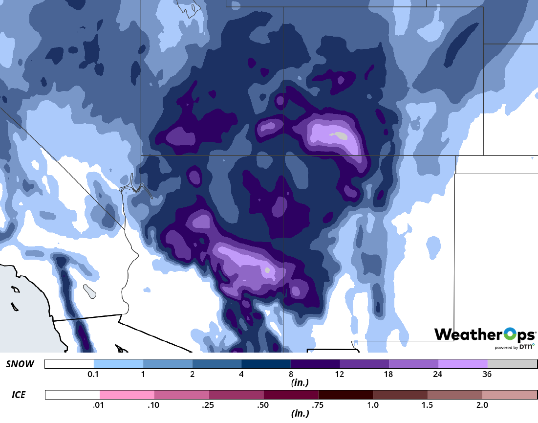 Snow Accumulation for February 20-22, 2019