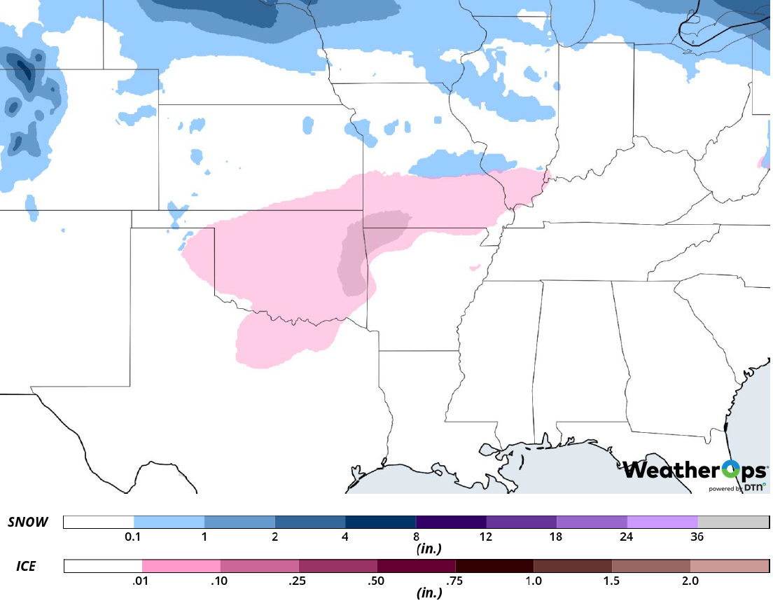 Snow and Ice Accumulation for February 27-28, 2019