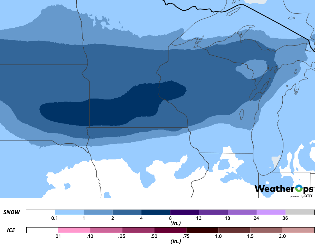 Snow Accumulation for Friday, March 1, 2019