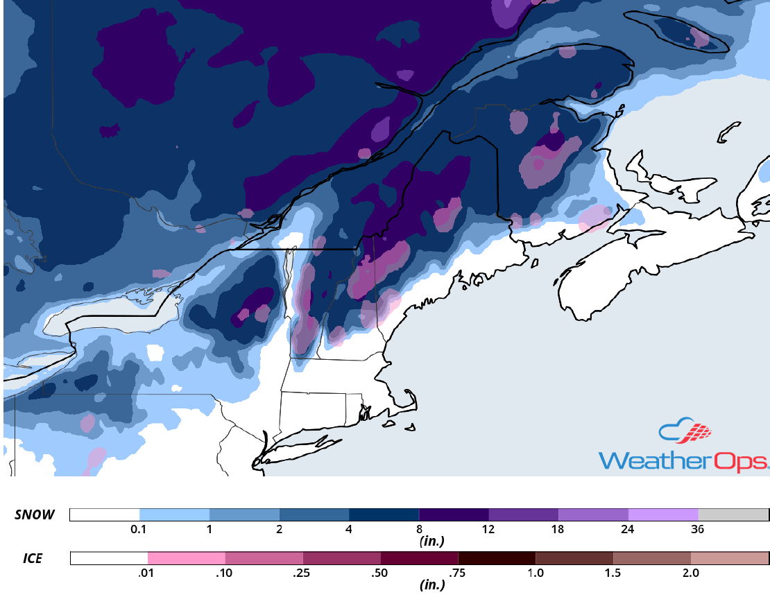 Snow Accumulation for November 9-10, 2018