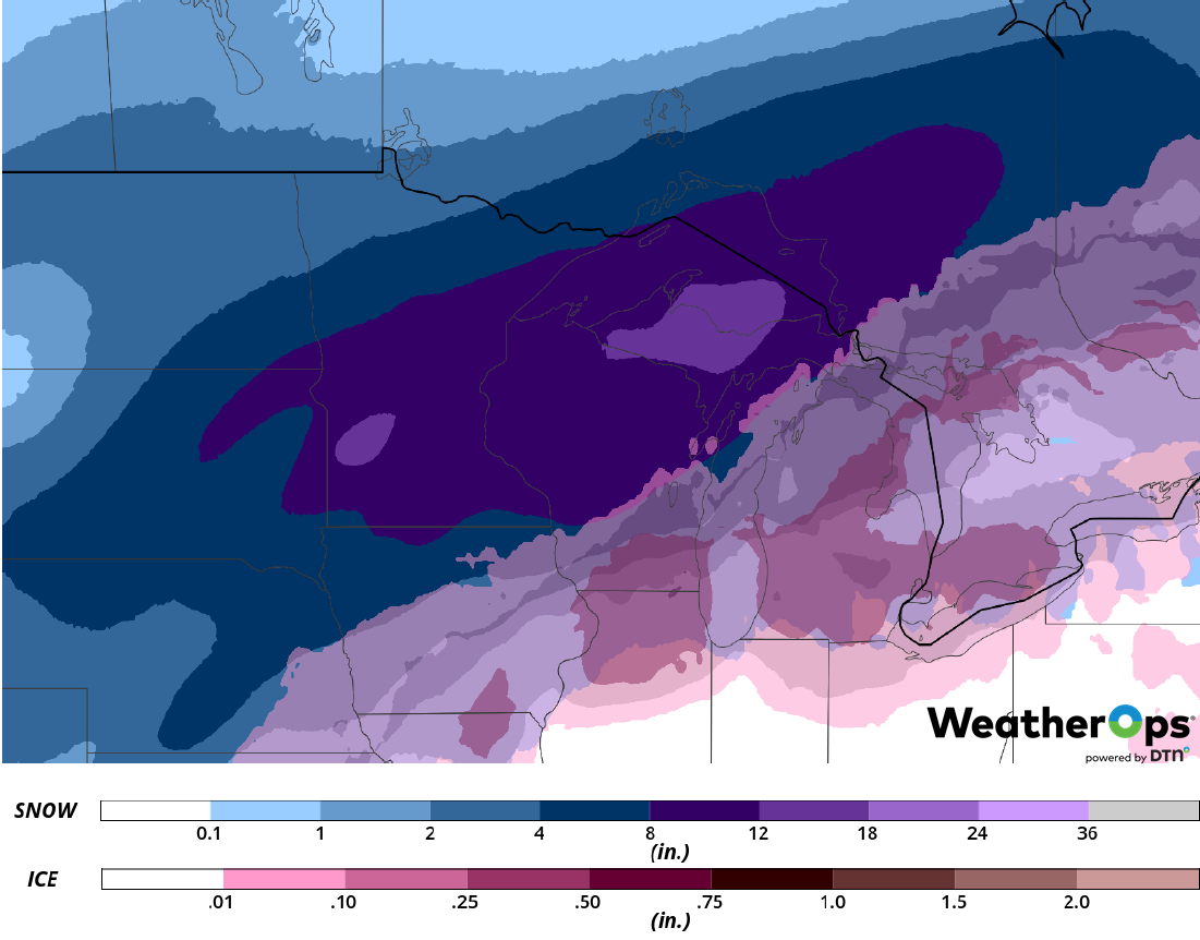 Snow Accumulation for Tuesday, December 5, 2019