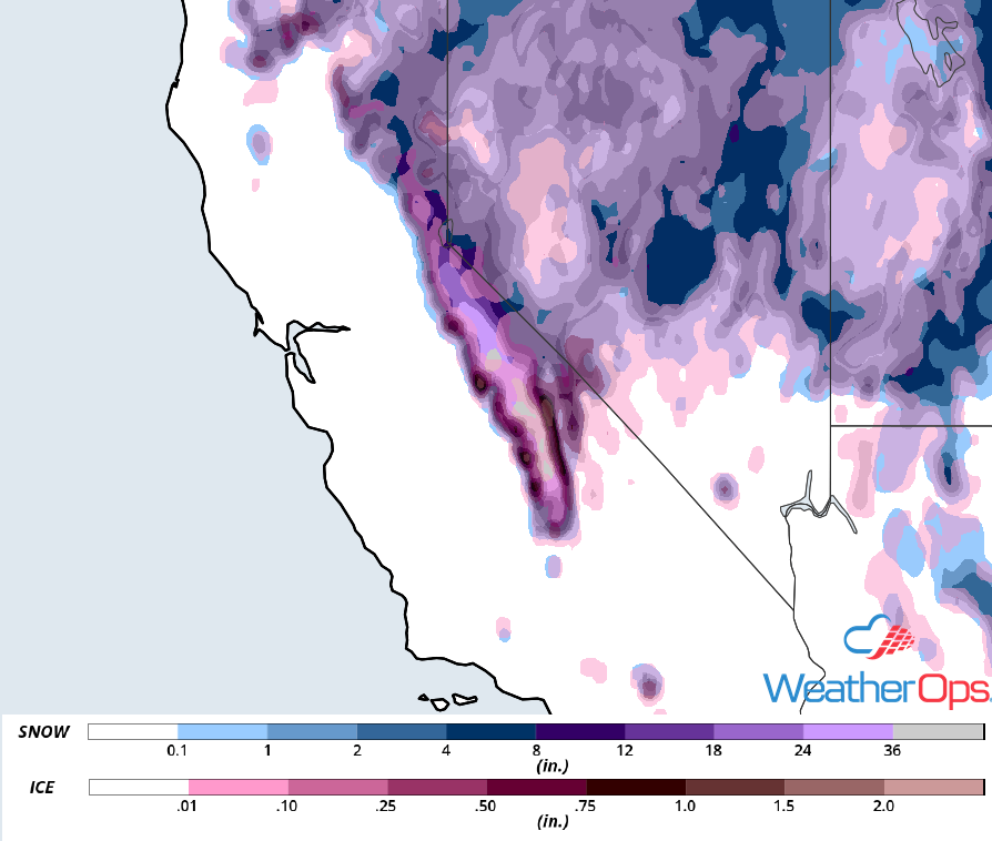 Snowfall Accumulation for November 28-29, 2018