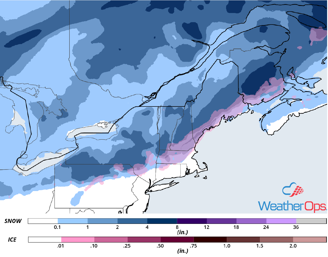 Snowfall Accumulation for November 17-18, 2018