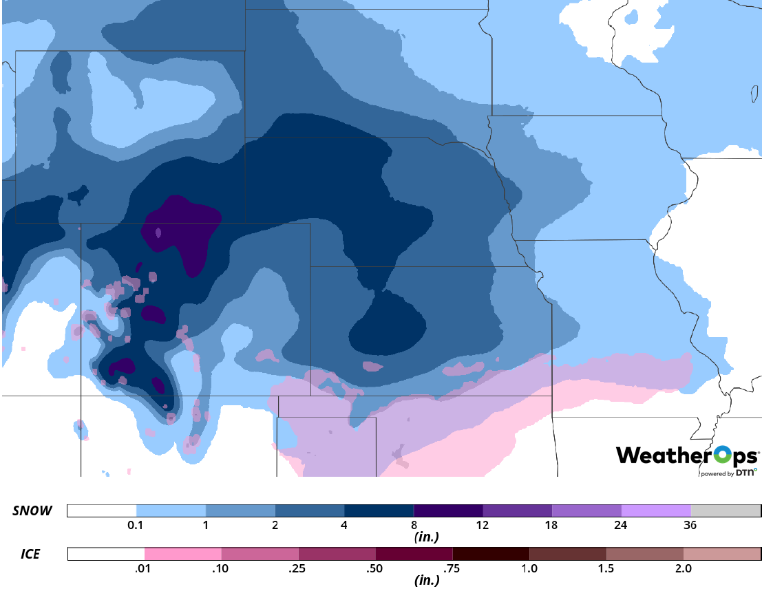 Snow Accumulation for Saturday, March 2, 2019