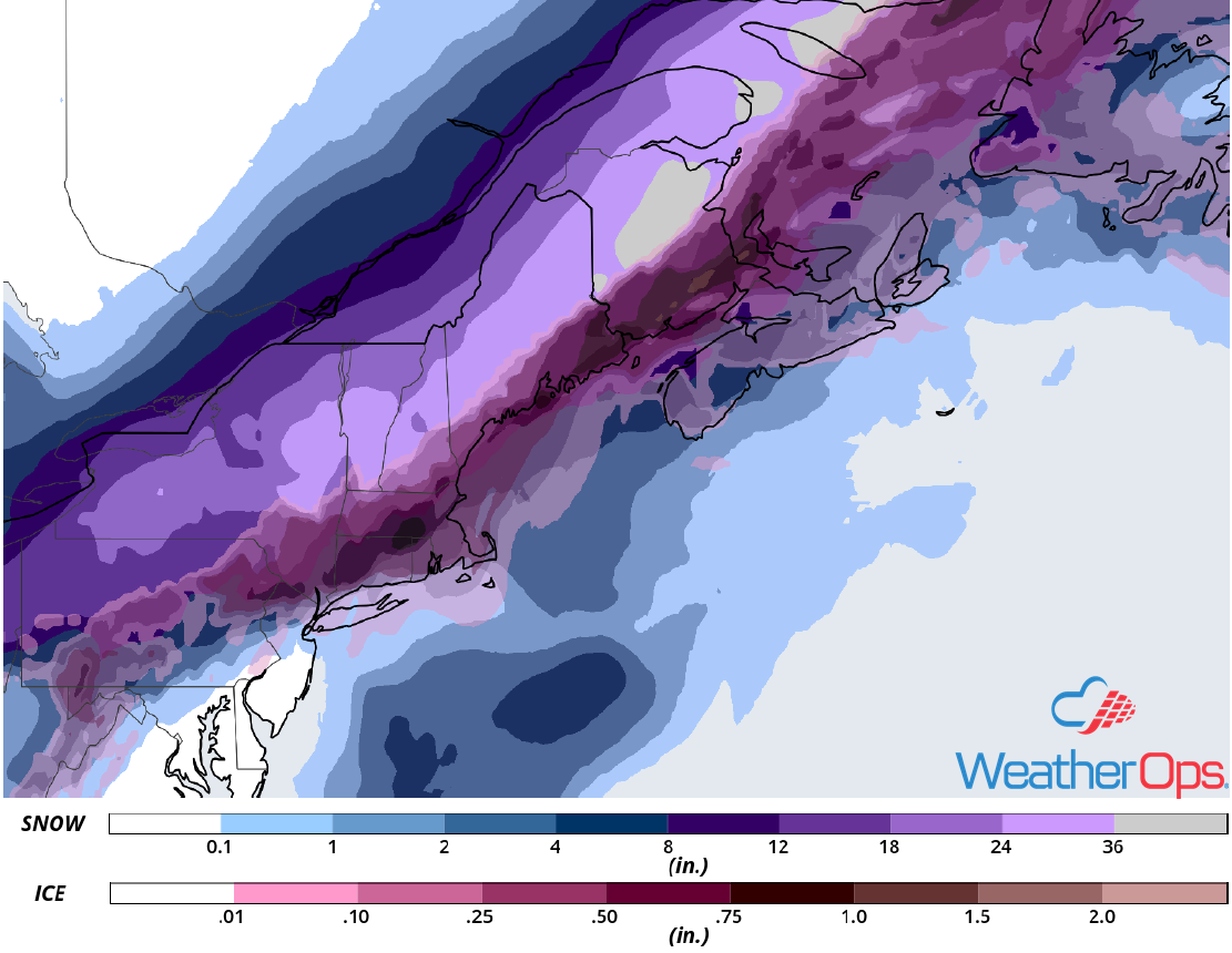 Snow Accumulation for January 19-20, 2019