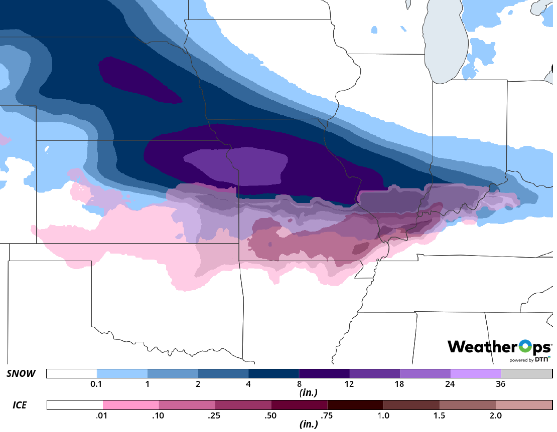 Snow Accumulation for Friday, February 15, 2019