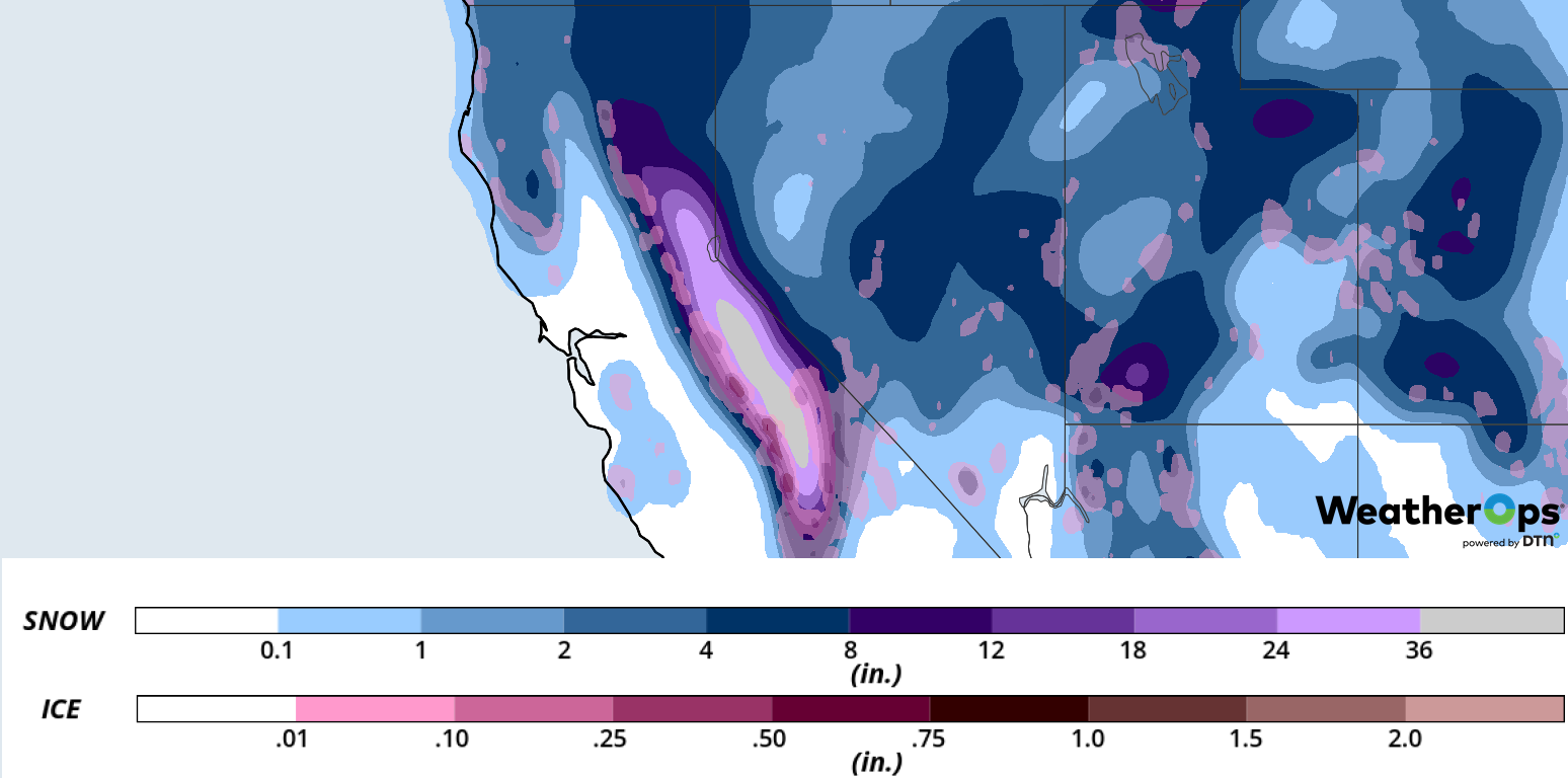 Snowfall Accumulation for February 4-5, 2019