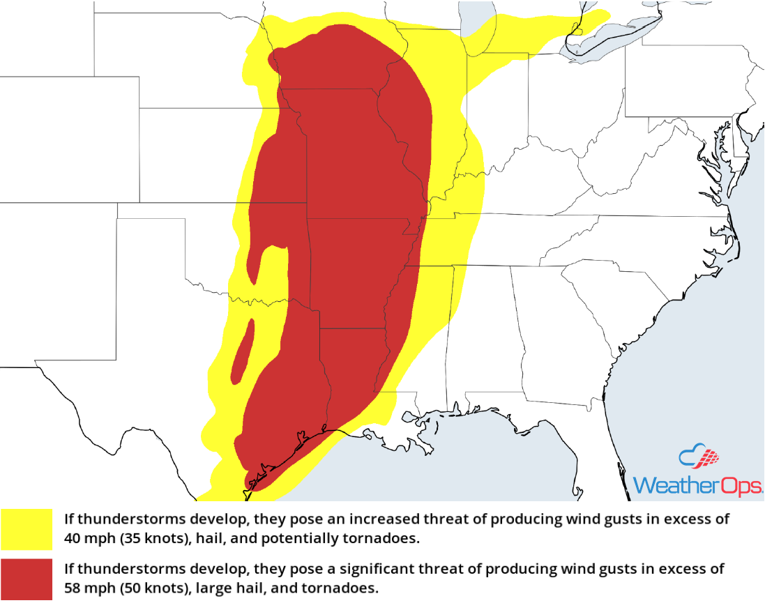 Thunderstorm Risk for Friday, April 13, 2018