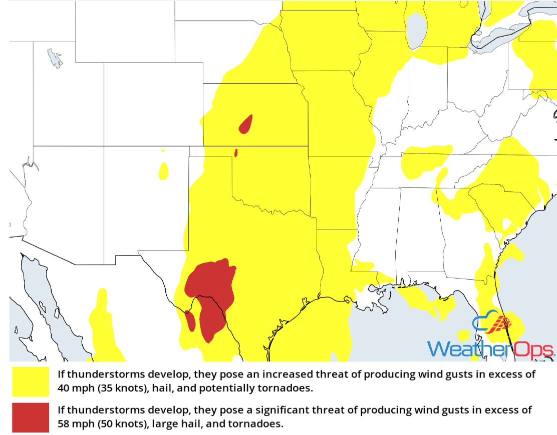 Thunderstorm Risk for October 8-9, 2018