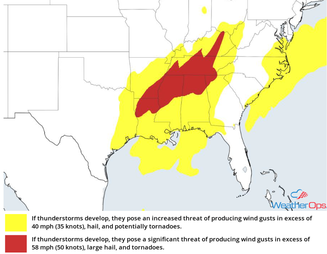 Thunderstorm Risk for Monday, November 5, 2018