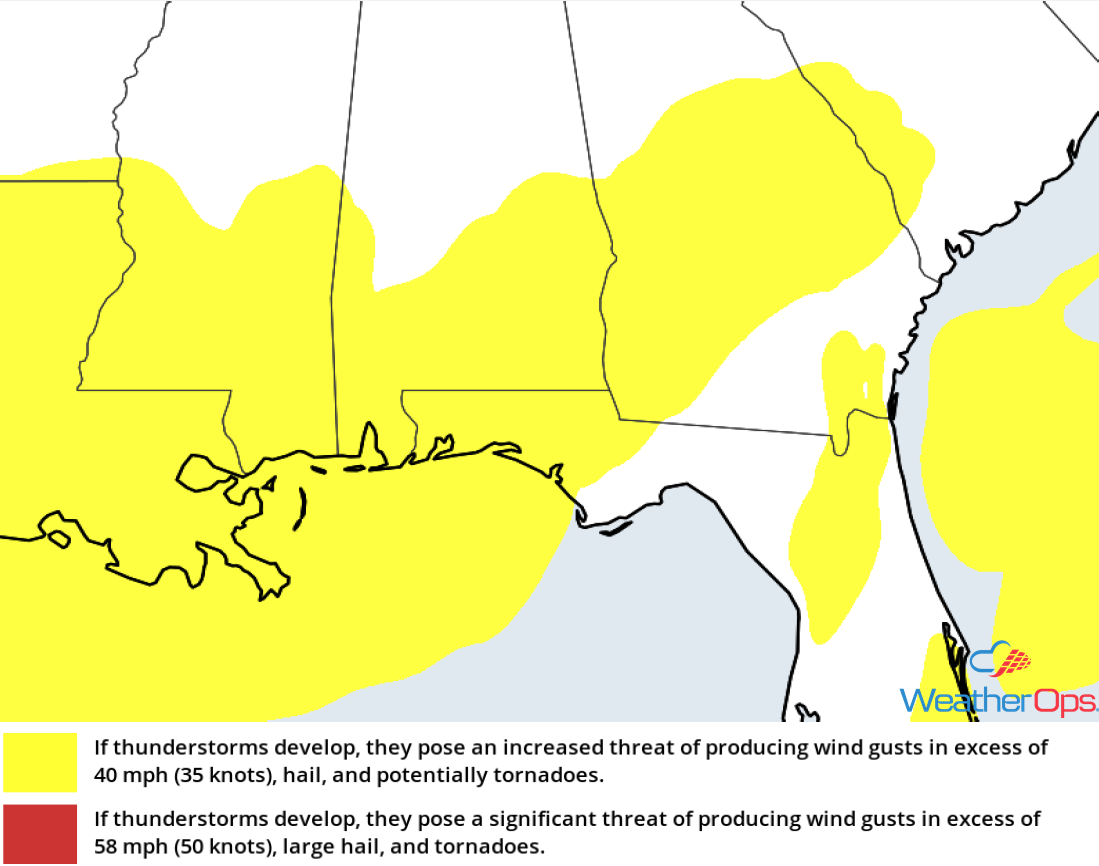 Thunderstorm Risk for Thursday, November 8, 2018