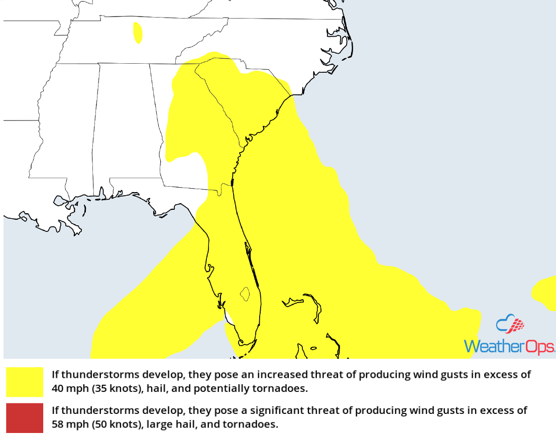 Thunderstorm Risk for Monday April 23, 2018