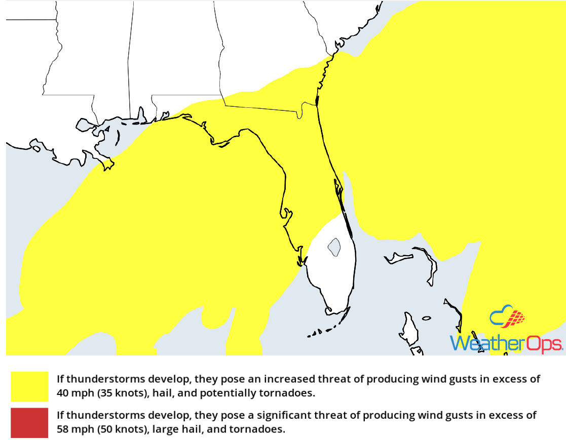 Thunderstorm Risk for Monday, December 3, 2018