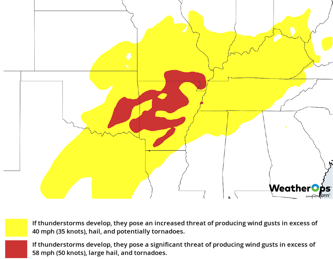 Thunderstorm Risk for Wednesday, February 6, 2019