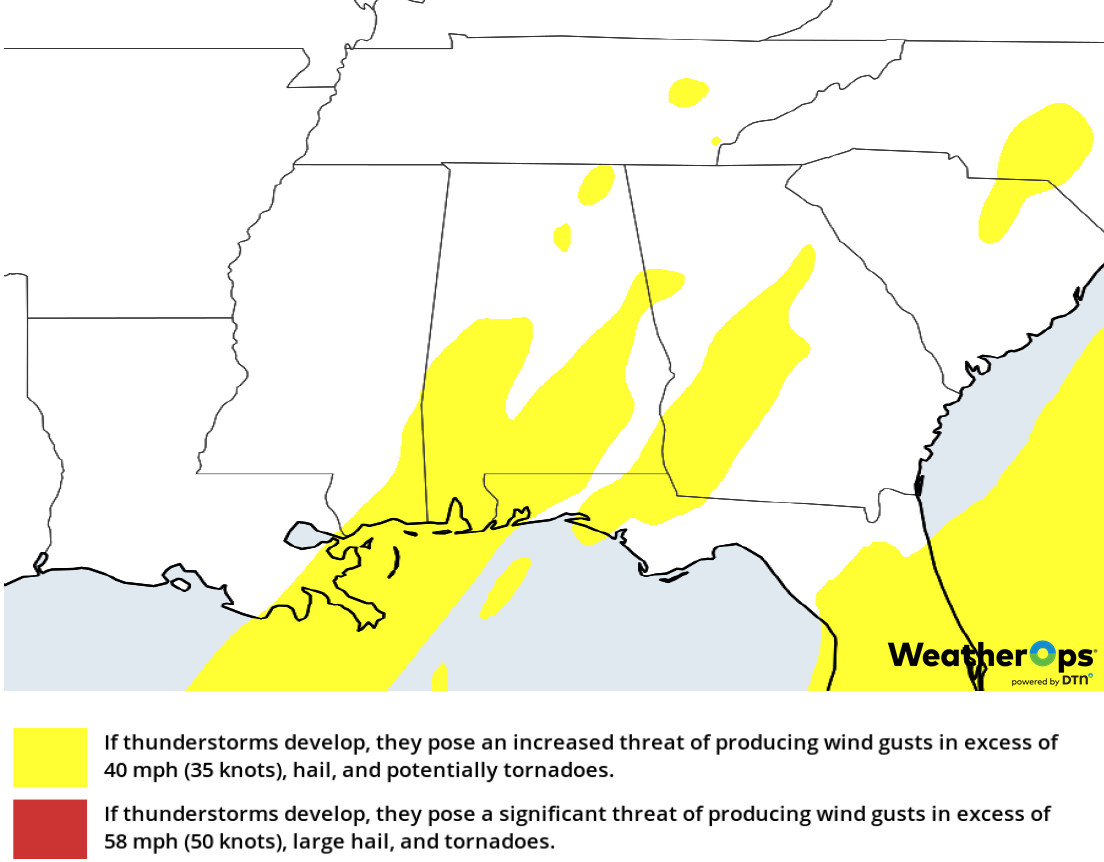 Thunderstorm Risk for Tuesday, February 12, 2019