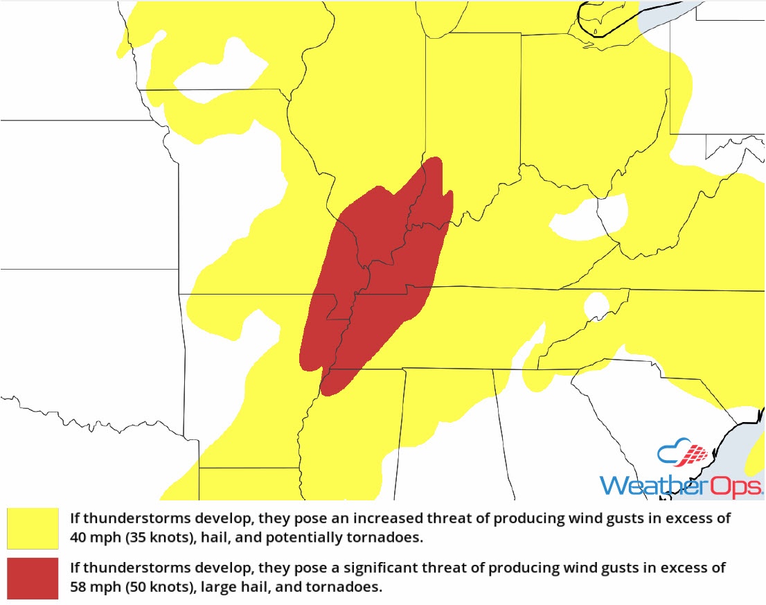Thunderstorm Risk for Monday, August 20, 2018