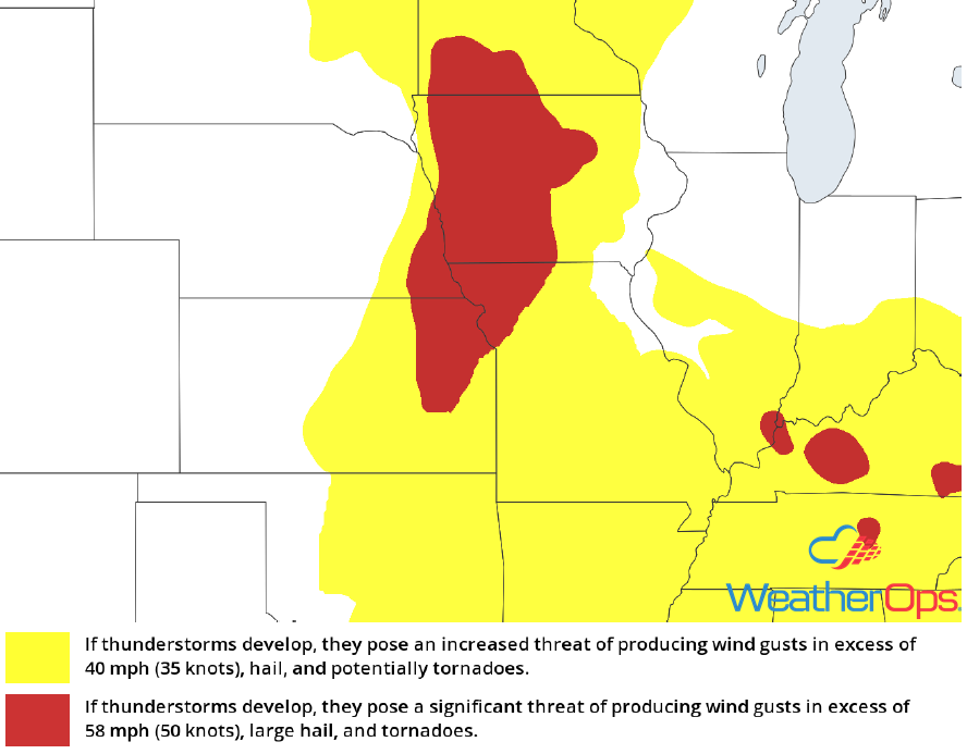 Thunderstorm Risk for Monday, June 11, 2018