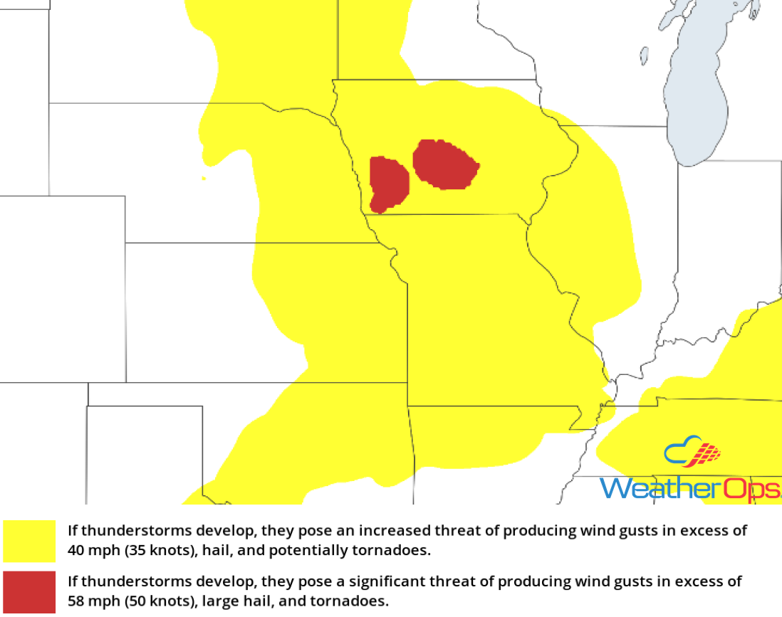 Thunderstorm Risk for Monday, June 25, 2018