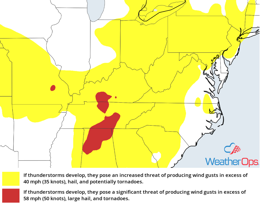 Thunderstorm Risk for Wednesday, June  27, 2018