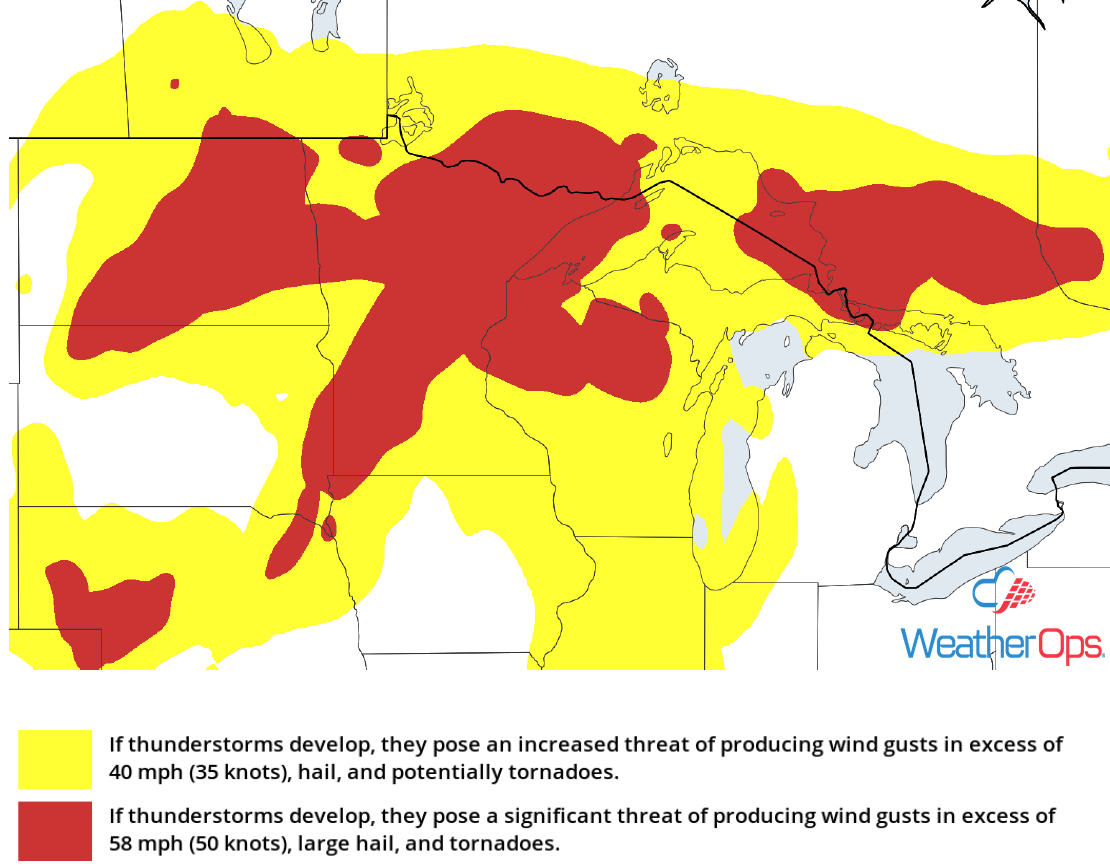 Thunderstorm Risk for Friday, June 29, 2018