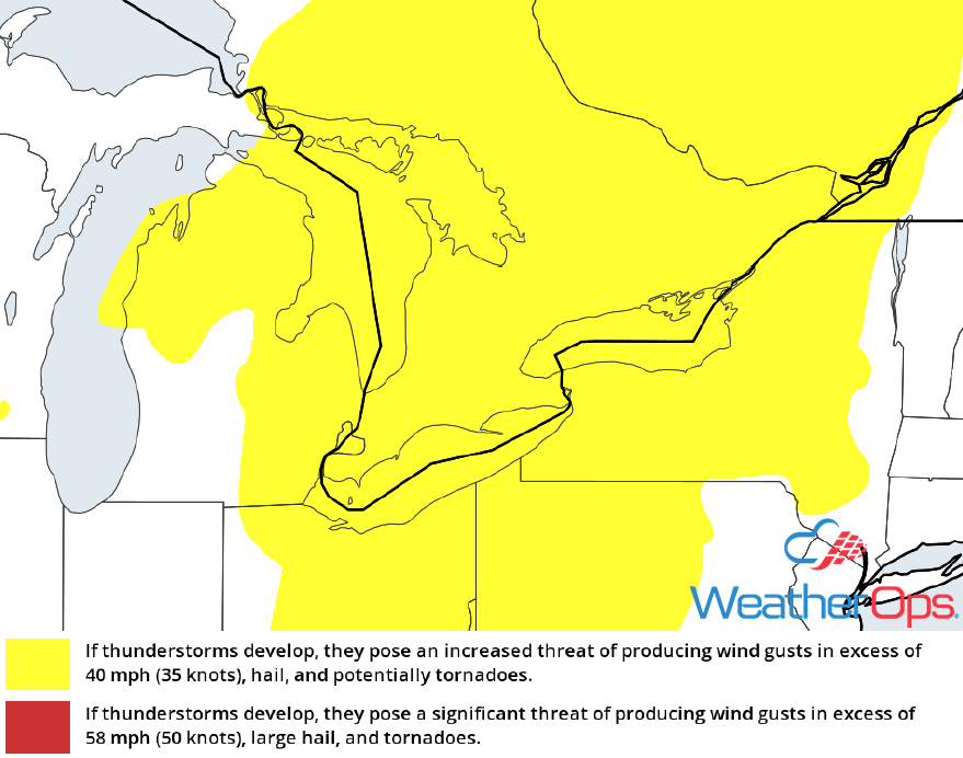 Thunderstorm Risk for Monday, July 16, 2018