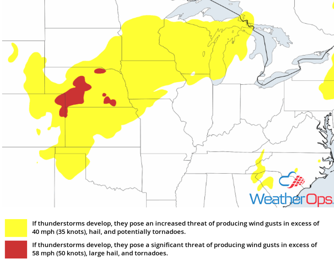 Thunderstorm Risk for Wednesday, July 25, 2018