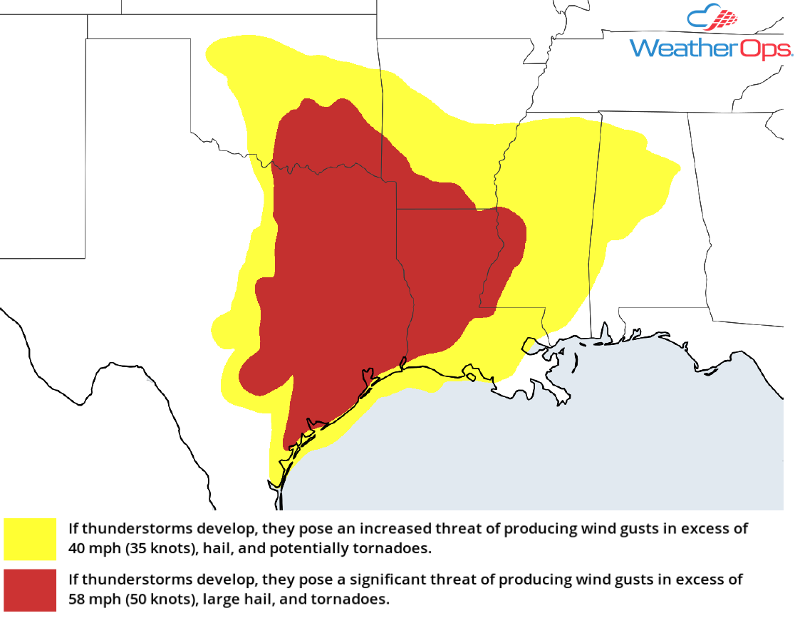 Thunderstorm Potential for Friday, April 6, 2018