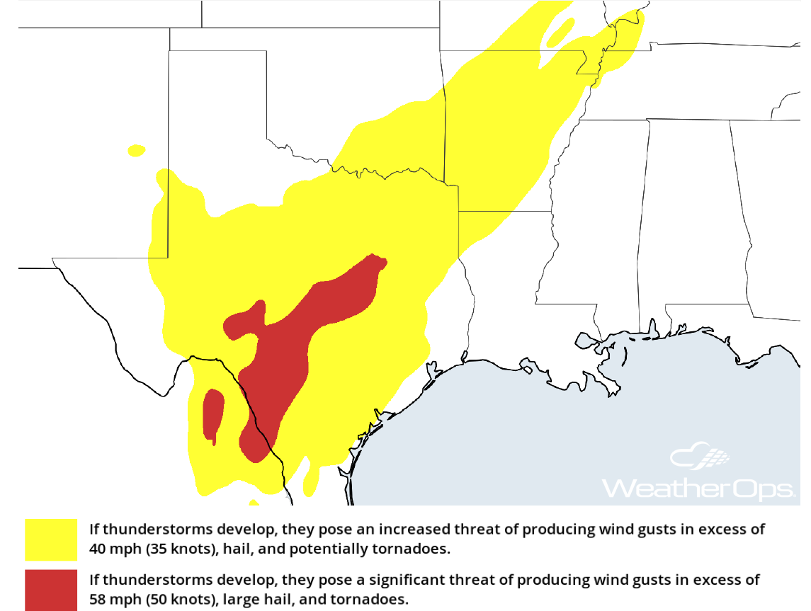 Thunderstorm Potential for Tuesday, March 27, 2018