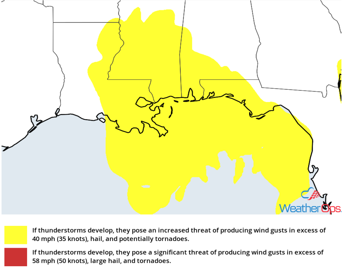 Thunderstorm Risk for Thursday, October 25, 2018