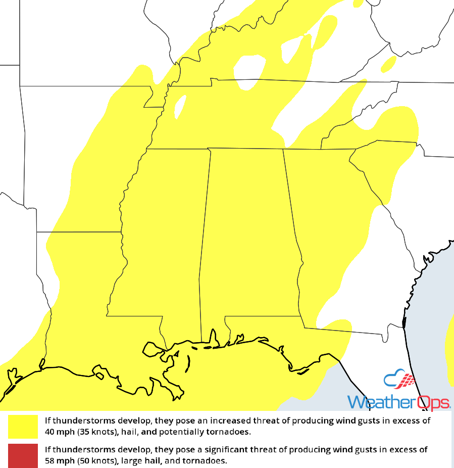Thunderstorm Risk for Thursday, November 1, 2018
