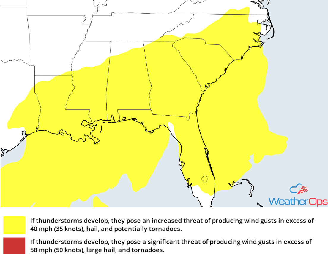 Thunderstorm Risk for Monday, November 12, 2018