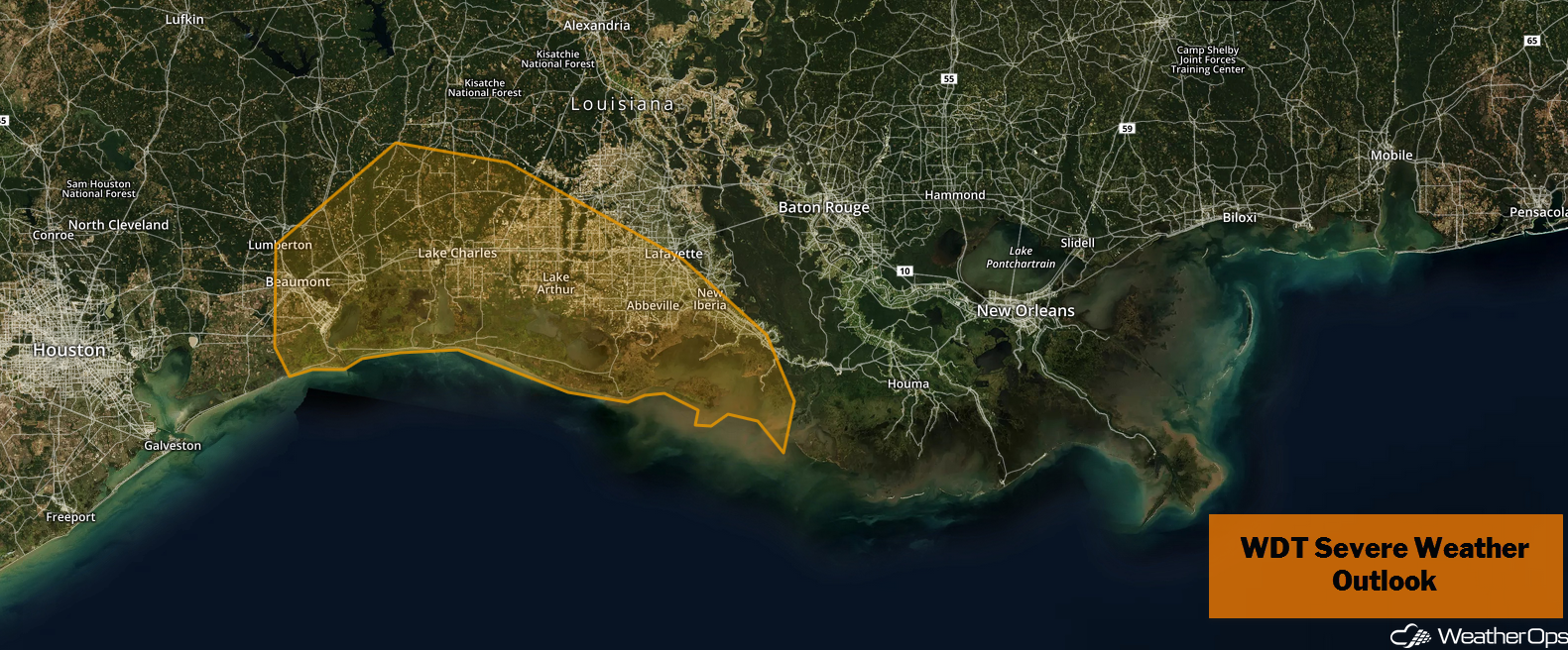 Thunderstorm Risk for Wednesday, December 19, 2018