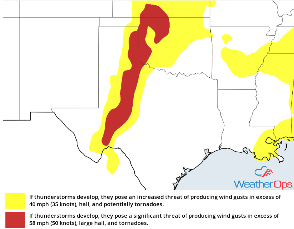 Thunderstorm Risk for Friday, June 1, 2018