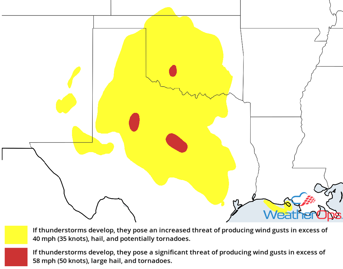 Thunderstorm Risk for Monday, June 4, 2018