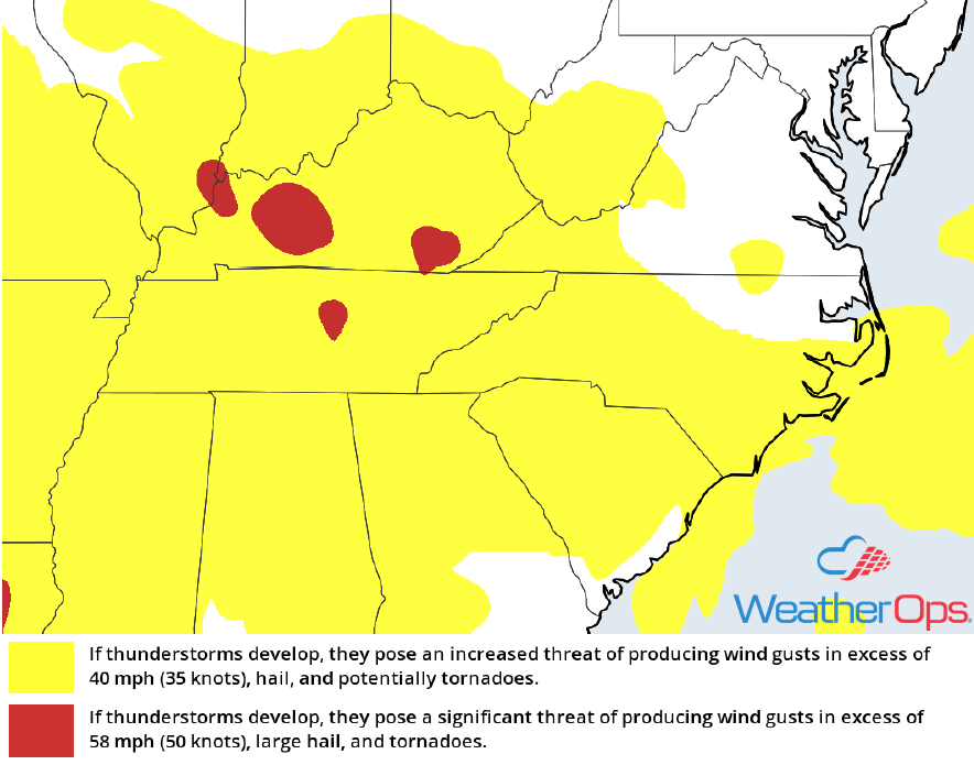Thunderstorm Risk for Monday, June 11, 2018