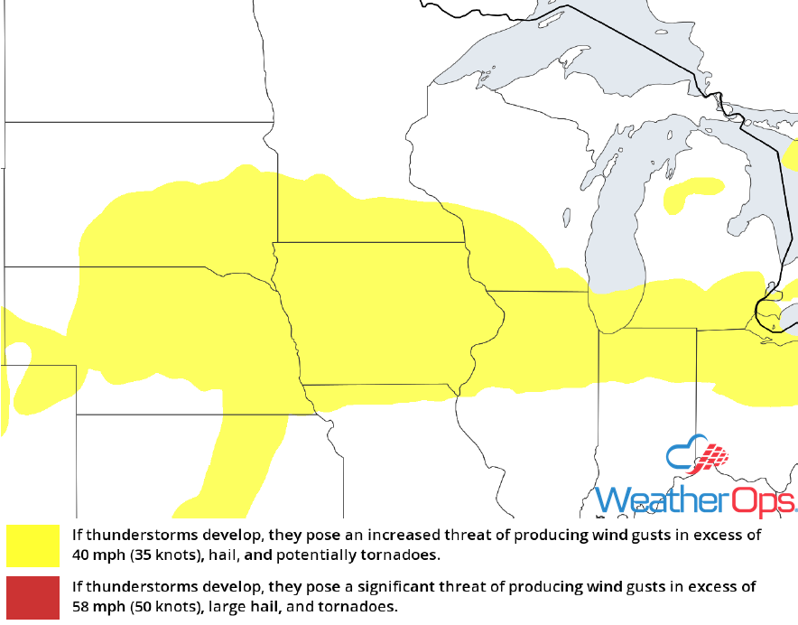 Thunderstorm Risk for Monday, June 18, 2018