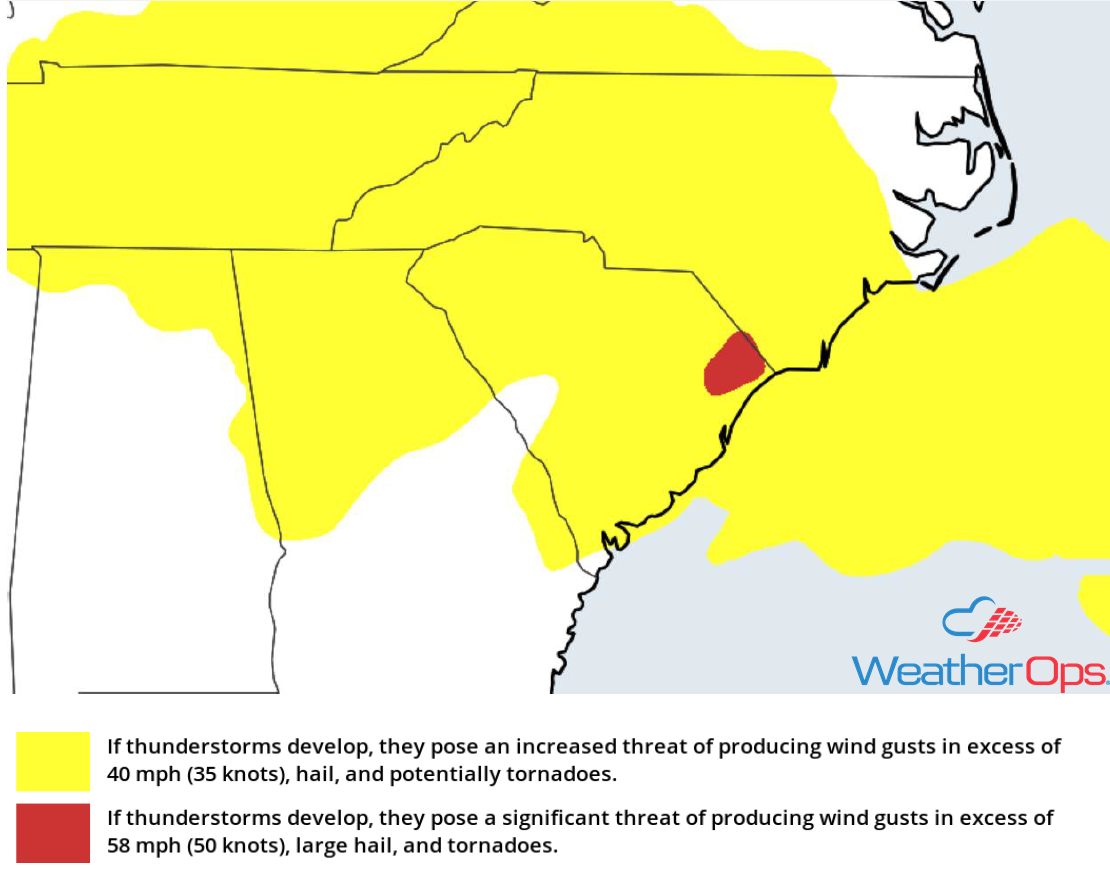 Thunderstorm Risk for Monday, June 25, 2018