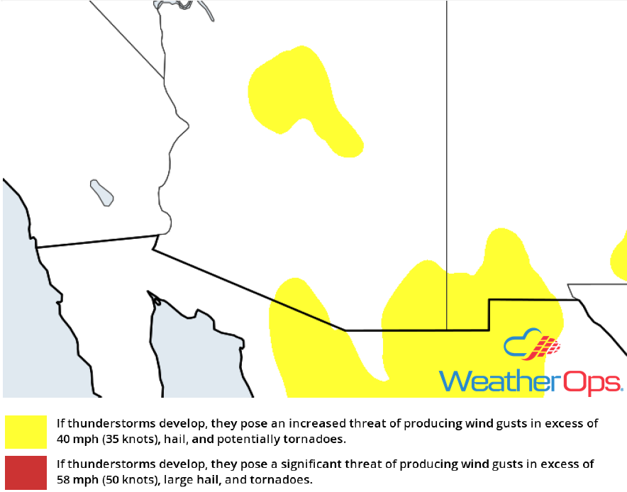Thunderstorm Risk for Monday,,July 9, 2018