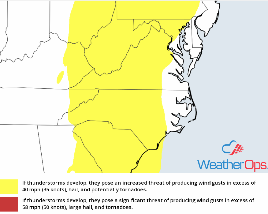 Thunderstorm Risk for Monday, July 23, 2018