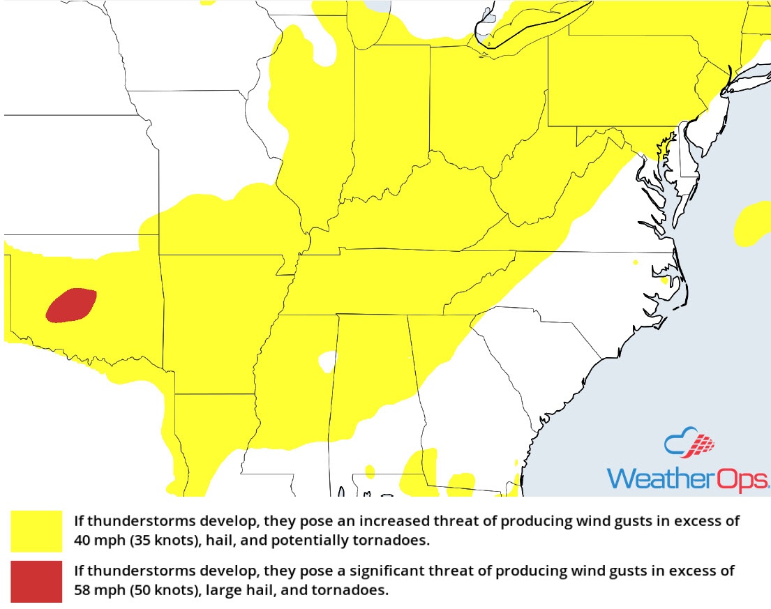 Thunderstorm Risk for Friday, August 17, 2018