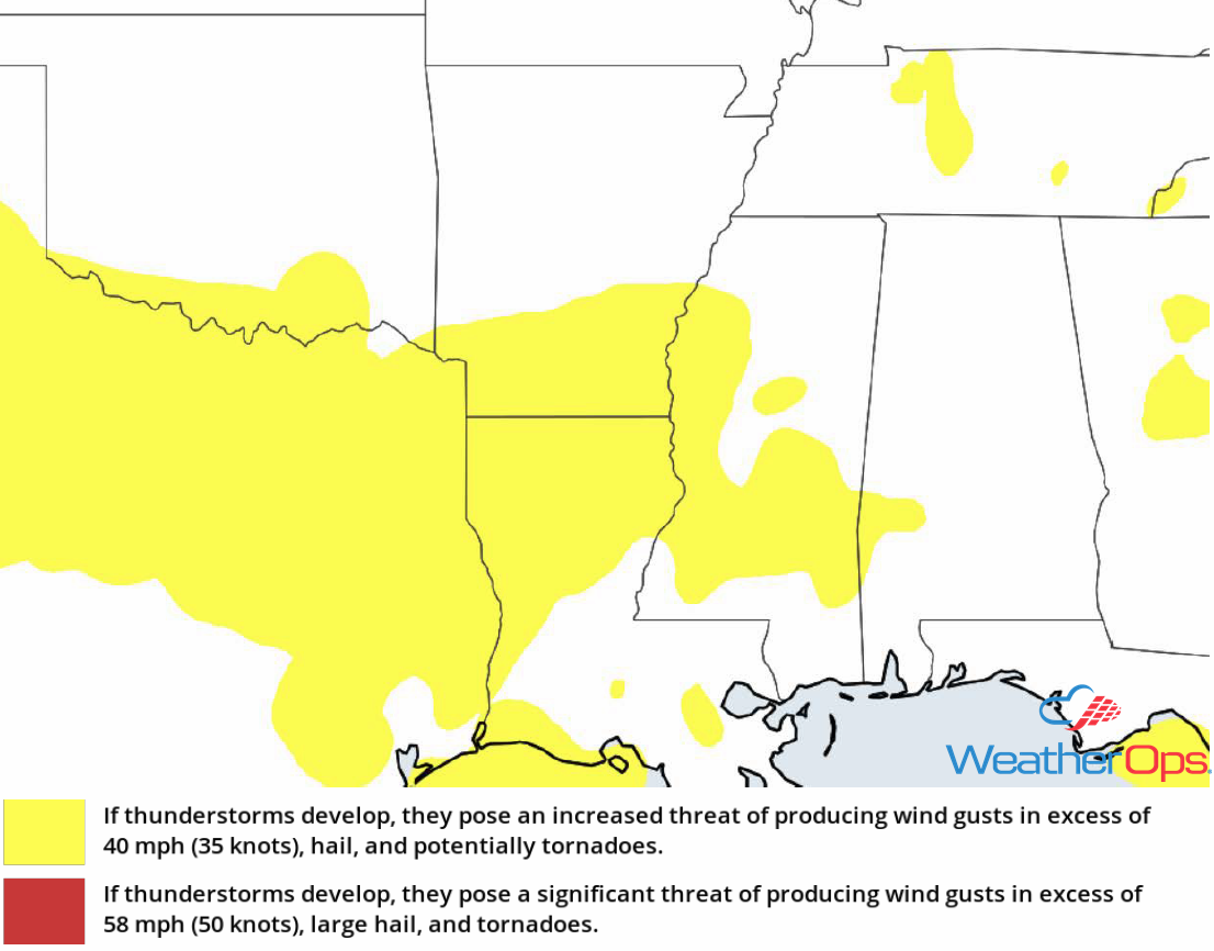 Thunderstorm Risk for Thursday, August 9, 2018