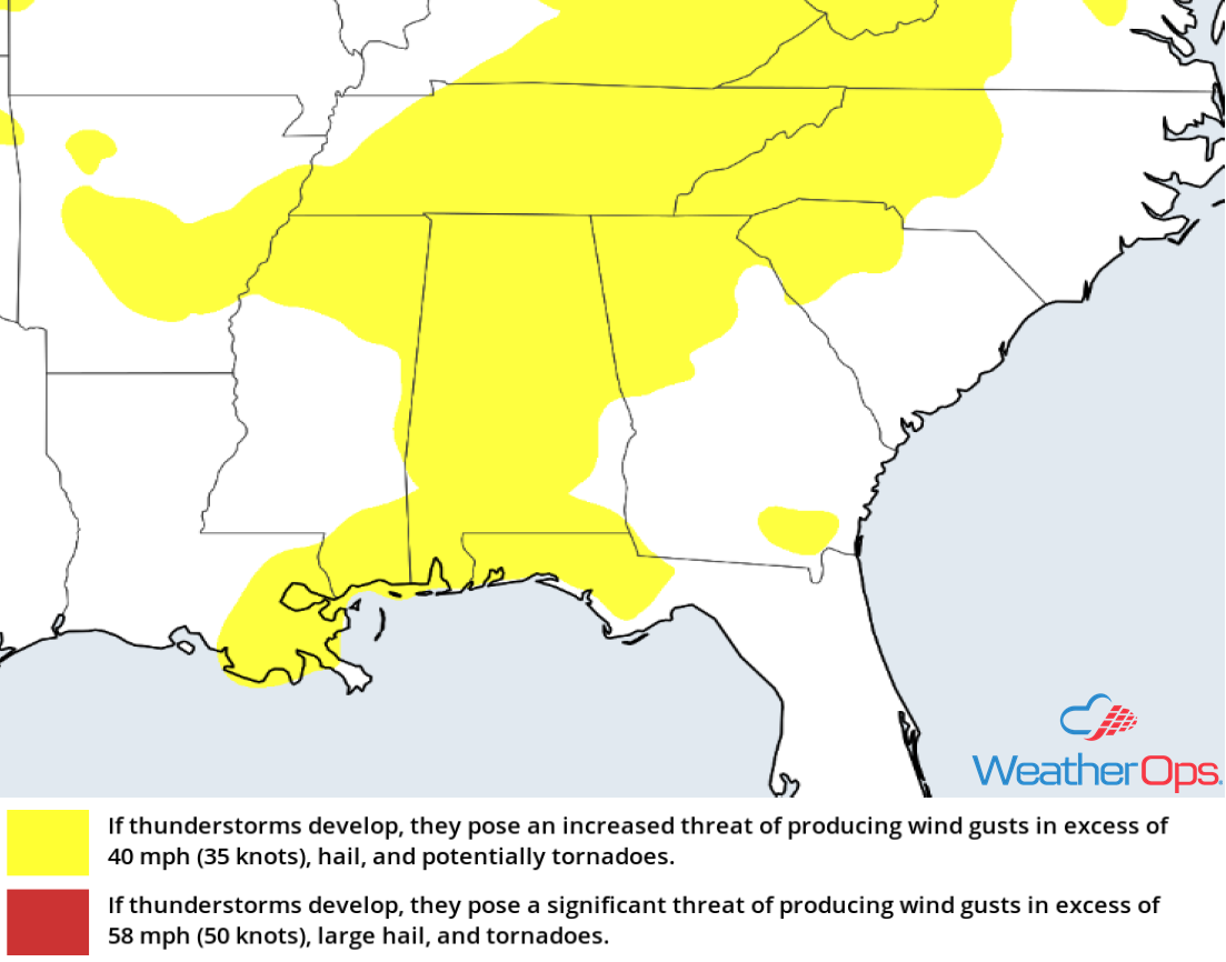 Thunderstorm Risk for Friday, June 1, 2018