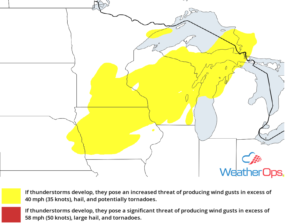 Thunderstorm Risk for Wednesday, August 1, 2018